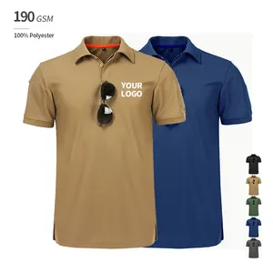 Polo da golf tascabile da uomo logo personalizzato polo dryfit 100% poliestere ricamato