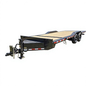 Remolque de Plataforma de Doble Eje para Automóviles, Remolque Utilitario de Servicio Pesado con Piso de Madera para Transporte de Maquinaria - Product Image 1