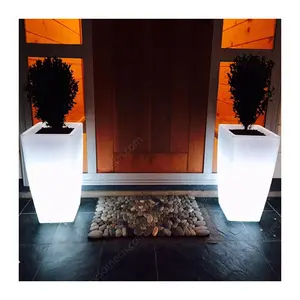 home and garden decoration outdoor waterproof round led lighted planter pots