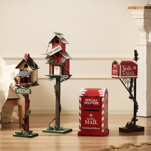 <strong>Christmas</strong> Decorations American Style Indoor Bird's Nest Ornaments Large Outdoor Courtyard Mailbox <strong>Christmas</strong> Scene Shooting Props - Product Image 4