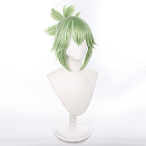 Peluca de Cosplay de Kuki <span class=keywords><strong>Shinobu</strong></span> de Genshin Impact, Sintética, Corta, Verde, Resistente al Calor, de 33 cm, para Mujer, de Ainizi - Product Image 4