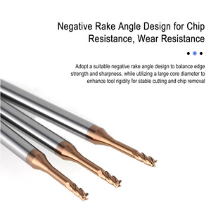 <span class=keywords><strong>Fraise</strong></span> à rainurer profonde à 4 dents en carbure de tungstène MK HRC60 à col long et déport étendu pour l'acier - Product Image 6