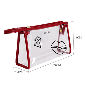 Custom Logo Printed <b>Clear</b> PVC Makeup <b>Bags</b> Fashionable Waterproof Travel for <b>Toiletry</b> Wash Cosmetic <b>Bags</b> with Zipper - Product Image 4