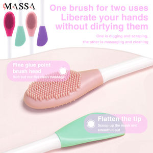 Massa แปรงทำความสะอาดผิวหน้าซิลิโคนแบบ2-in-1แปรงทำความสะอาดรูขุมขนลึกสครับขัดผิวขัดผิวทำความสะอาดรูขุมขนเครื่องมือแต่งหน้า - Product Image 5