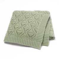 Couverture bébé en tricot texturé de haute qualité, ajourée, douce et agréable pour la peau, idéale pour nouveau-né, couverture de poussette coupe-vent, petite couverture