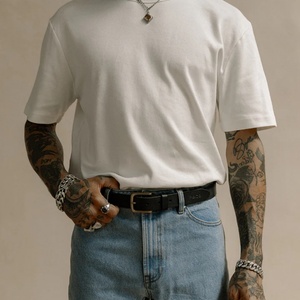 Camiseta de Algodón Orgánico de 300 g/m², Diseño de Una Pieza con Hombros Caídos, Corte Holgado, para Verano, Venta al Por Mayor - Product Image 3