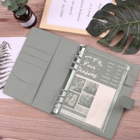 Enveloppes de trésorerie Poches colorées perd feuille classeur en cuir cadeau PU cuir cahier classeur à anneaux A6 Budget classeur planificateur