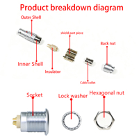 Konektor BEXKOM FGG 2 16 Pin Male Push Pull Locked Brass EMC Shielded IP50 Tahan Air Anti-getaran Anti-korosi