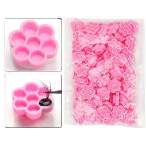 ถาดวางกาวต่อขนตาแบบถ้วยดอกไม้สีชมพู ป้องกันกาวแห้งเร็ว - Product Image 4