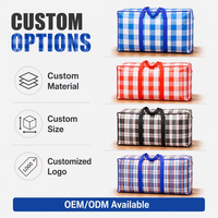 Sac de Déménagement Pliable Robuste à Très Grande Capacité avec Poignées de Transport, en Tissu Imperméable à Fermeture Éclair, pour Rangement de Couettes, Sac Tissé en PP