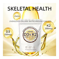 Vitamina D3 10000 UI más K2 (MK-7) en cápsulas blandas de aceite de coco virgen |   Cápsulas de Gel Suave de Colágeno con Complejo de Vitaminas D y K 2 en 1