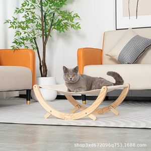 Cross-border solid wood <b>cat</b> bed, home furnishing, pet <b>cat</b> rocking bed, foldable <b>cat</b> bed hammock, suitable for all seasons, - Product Image 3