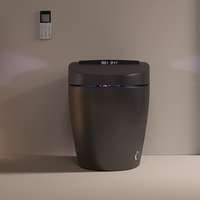 Nouvelle conception de bidet intelligent gris, toilette automatique intelligente noire avec commande vocale à distance