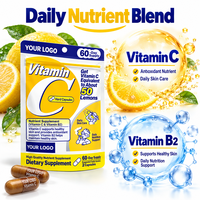 OEM ODM Capsules de Vitamine C et Vitamine B2 (Acide Ascorbique, Riboflavine) pour la Nutrition Cutanée – Complément Alimentaire en Marque Blanche – Vente en Gros Direct Usine