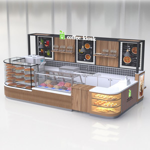 Vitrine à pizza en bois avec décoration en herbe verte, design de stand à pain, <span class=keywords><strong>kiosque</strong></span> à crêpes moderne, armoire à vendre - Product Image 1