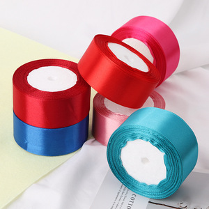 Mewah 4cm 25Y pita gulungan hadiah kemasan Polyester pita Satin Natal pesta Valentine pita - Product Image 2