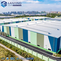 CWB - Nave Industrial Prefabricada Económica y Moderna de Estructura de Acero Ligero con Oficina en Entrepiso y Vida Útil de 50 Años