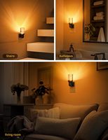 ZHILAI Mini Lampe LED Nocturne à Capteur de Lumière Ambre, Luminosité Réglable, Intensité Variable, à Brancher, en Acrylique, Aide au Sommeil pour Chambre et Salle de Bain