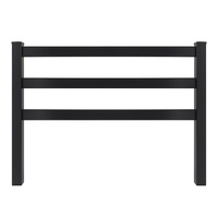 Poste de Panel de Cerca Personalizado de Plástico PVC Negro de Alta Resistencia con 3 Rieles para Enterrar para Ganado, Vacas, Ovejas y Caballos
