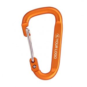 Custom Logo Mini Aluminum D Shape Wire Gate Carabiner Keychain Lightweight Snap Hook <b>Clip</b> for Outdoor Event Giveaways - Product Image 1