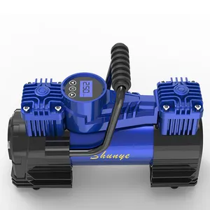 Car Tire Compressor 2 In 1 Auto Stop Portable Digital Air Tire Inflator Air Compressor 12v Car With Led Light