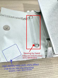 New <b>Small</b> Single Strap Pearl Polyester Cover Closure <b>Handbag</b> Rhinestone Floral Pattern for Silver Crossbody Dinner Use Tanjing - Product Image 4