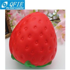 Promotional 11.5CM PU Foam Big Strawberry Kawaii Jumbo Squishy Slow Rising Toy - Product Image 5
