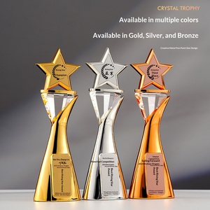 Nuevo Trofeo Temático de Estrellas de China, Personalizado, de Alta Gama, Creativo, Conmemorativo para Personal Destacado de Empresa, de Metal - Product Image 3