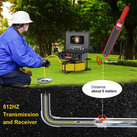 Caméra d'inspection de canalisation 30M avec écran IPS 7 pouces 1080P, localisateur 512Hz + compteur métrique, tige en fibre de verre auto-nivelante de 5mm