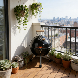 <span class=keywords><strong>Parrilla</strong></span> de Domo Estilo Coreano Moderna Personalizada de Fábrica, <span class=keywords><strong>Parrilla</strong></span> Portátil Premium para Exteriores con Termómetro, Asa de Transporte y Acabado Cromado - Product Image 2