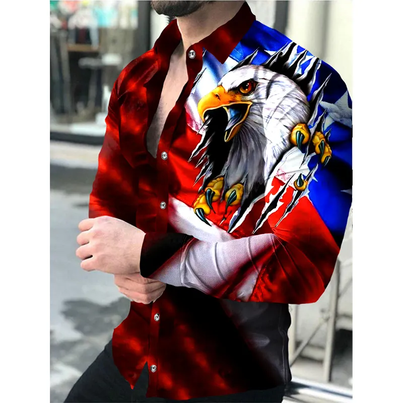 custom Long sleeve colorful fashion party wear animal floral printed italian shirts for men