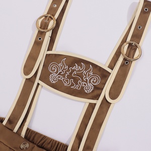 Ensemble <span class=keywords><strong>de</strong></span> Lederhosen traditionnels bavarois pour hommes, costume <span class=keywords><strong>de</strong></span> fête d'Oktoberfest - Product Image 4