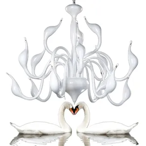 Art Deco European Candle Crystal LED Swan lampadari soffitto camera da letto soggiorno decorazione moderna lampadario di illuminazione di lusso