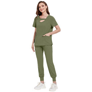 2024 Spandex Gommage Uniformes Ensembles Travail Joggers Scrubs Hôpital Infirmière Uniforme Ensembles <span class=keywords><strong>Spa</strong></span> Uniforme Paire - Product Image 5