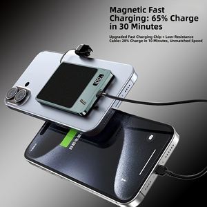 พาวเวอร์แบงค์แบบพกพาแม่เหล็กไร้สาย ความจุ 10000mAh รองรับ PD22.5W พร้อมหน้าจอ LED ช่องเสียบ Type C และสายคล้องคอ ปรับแต่งได้ - Product Image 3