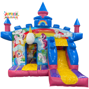 Château Gonflable Thème Licorne Combo Trampoline pour Enfants Hupfburg Feuerwehr <span class=keywords><strong>Chateau</strong></span> Gonflable Pour Enfants - Product Image 1