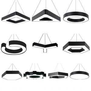 Luminaire suspendu LED en acier inoxydable AVG E26 3500K blanc chaud, corps doré, hauteur réglable, CRI élevé Ra90, garantie 5 ans, salon - Product Image 1