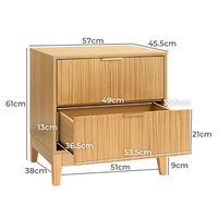 2024 Meubles d'armoire en chêne de stockage en bois rustique en gros avec des accents de rotin pour le salon
