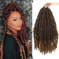 Extensions de cheveux synthétiques pré-bouclées effet vieilli, style Butterfly Locs, Faux Locs, tresses au crochet pour femmes noires, longues, ombrées