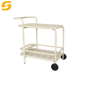 Moderner Multifunktions-Rollwagen aus Aluminium für Innen- und Außenbereiche mit Rädern, Garten, Terrasse, Poolparty, fahrbarer Lager- und Bartisch - Product Image 6