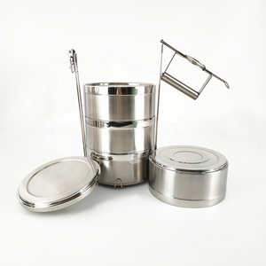 Toptan bento kutuları ile 201/304 paslanmaz çelik hint <span class=keywords><strong>indian</strong></span> in kutusu 3 tier yemek kabı kilit gıda taşıyıcı - Product Image 2