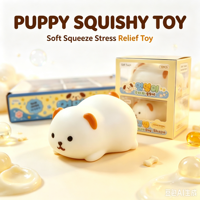 Jouet Squishy Doux en Forme de Chiot Mignon, Anti-Stress et Décompression pour Enfants et Adultes