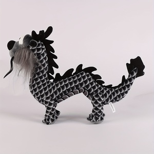 Drago nero peluche giocattoli Kawaii drago cinese animali imbalsamati per il nuovo anno regalo di simulazione di bambole di peluche di drago - Product Image 3