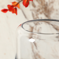 Vase en verre de base en bois fait à la main minimaliste décor à la maison intérieur table salon décoratif verre clair vases à fleurs