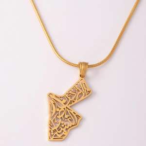 Inspire-collar de acero inoxidable con <span class=keywords><strong>mapa</strong></span> de caligrafía, joyería personalizada de fábrica, Oem, <span class=keywords><strong>mapa</strong></span> urbano nacional de África, Pakistán y Jordan - Product Image 4