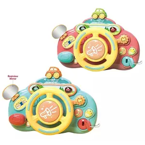 Educational Multi-function Baby Car Driving Simulator Plastic Electric Kids Steering Wheel Toy With Light And Sounds