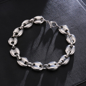 Bracelets chaînes à maillons Figaro pour <span class=keywords><strong>homme</strong></span> et femme, bijou en acier inoxydable, en forme <span class=keywords><strong>de</strong></span> grains <span class=keywords><strong>de</strong></span> <span class=keywords><strong>café</strong></span>, maillons, Hip Hop, 1 mètre - Product Image 1