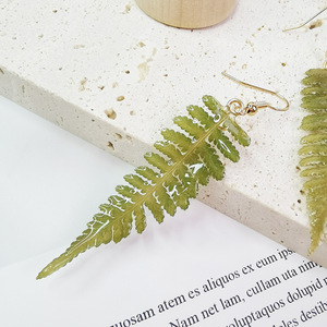 Handmade Real <strong>Fern</strong> Leaf Earrings Acrylic Earrings Green Pressed Leaf Natural Earrings Dried Leaves Resin <strong>Jewelry</strong> Birthday Gift