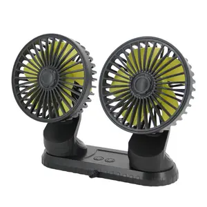 Double Head Car Fan 360 Degree Adjustable Auto Electric Car Cooling Fan USB Powered Air Circulation Fan for Sedan/SUV/RV/Truck