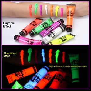 ขายตรงจากโรงงาน สีเพ้นท์หน้าและผิวกายเรืองแสง UV ขนาด 25 มล. เรืองแสงในที่มืด เหมาะสำหรับใช้กับสีน้ำ - Product Image 3